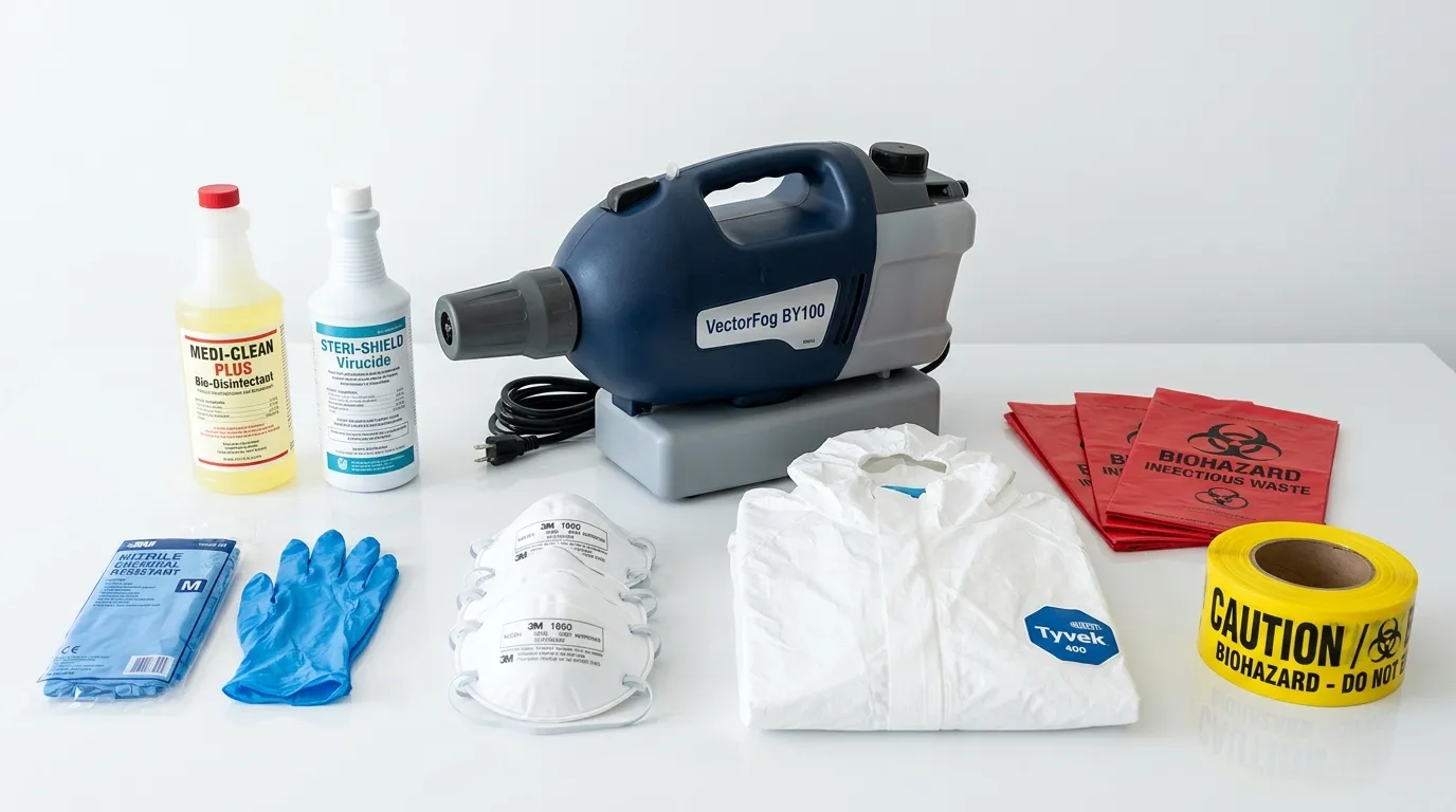 Professional biohazard remediation crew working in Lakewood